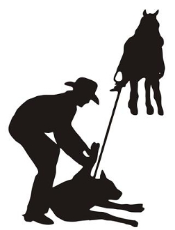 252x330 Calf Roping Silhouette V4 Decal Sticker