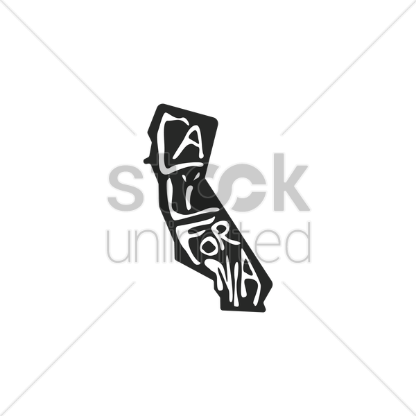 600x600 California State Map Vector Image