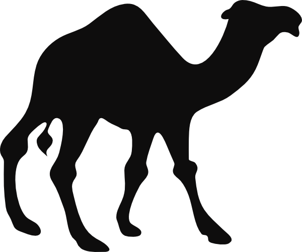 600x501 Walking Camel Silhouette Clip Art