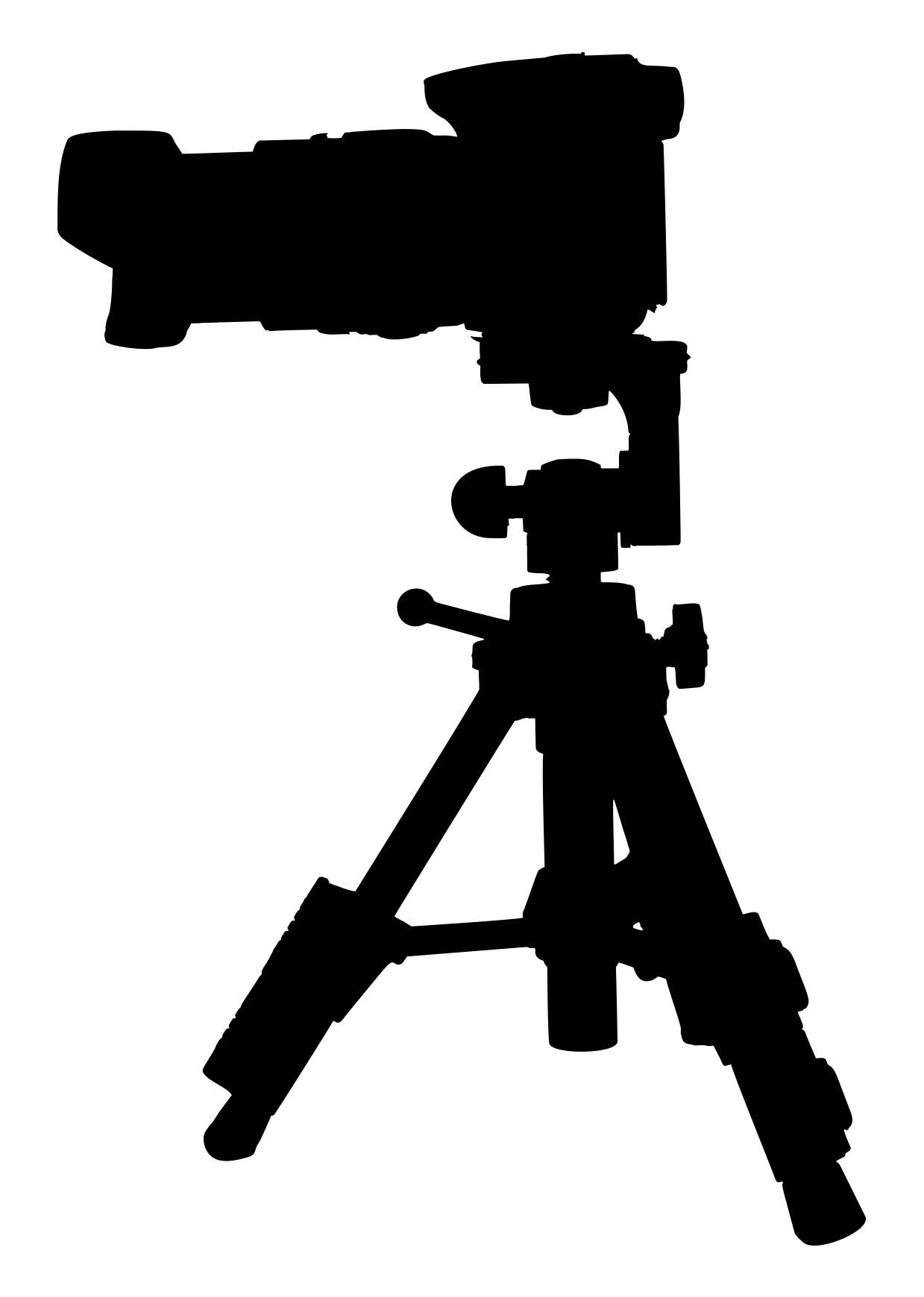 1239x1740 Camera On Tripod Silhouette 2 Clipart
