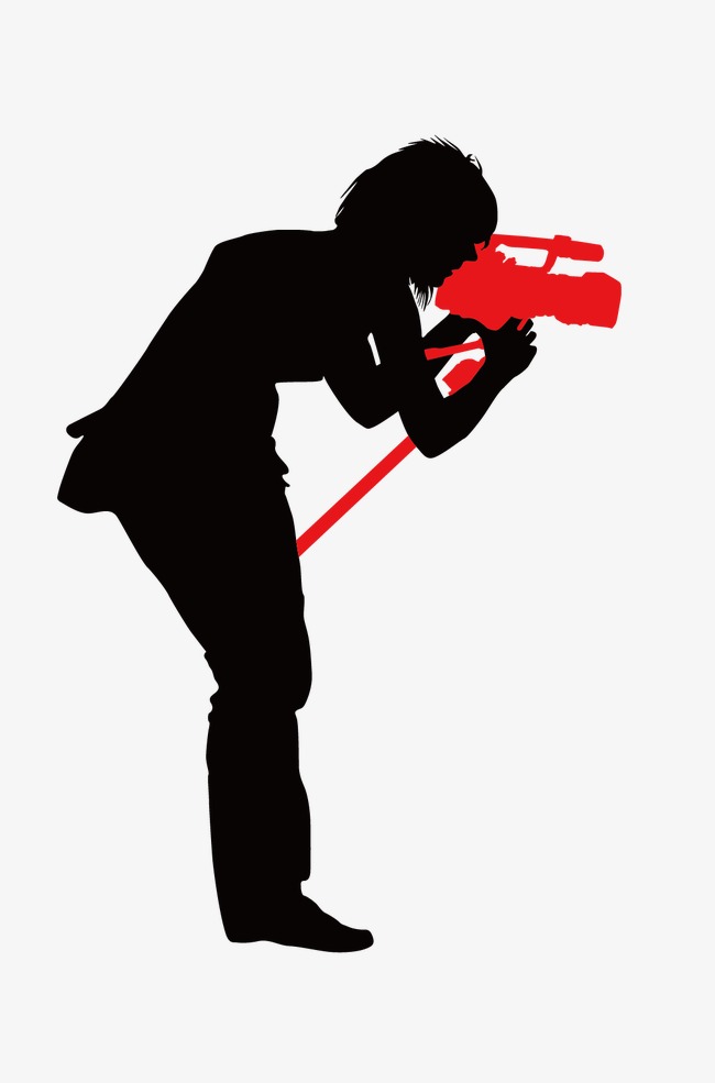 650x985 Media People Silhouette Vector, Video Camera, Photograph