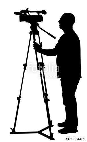 307x500 Cameraman Silhouette With Video Camera On Event, Concert, Sport