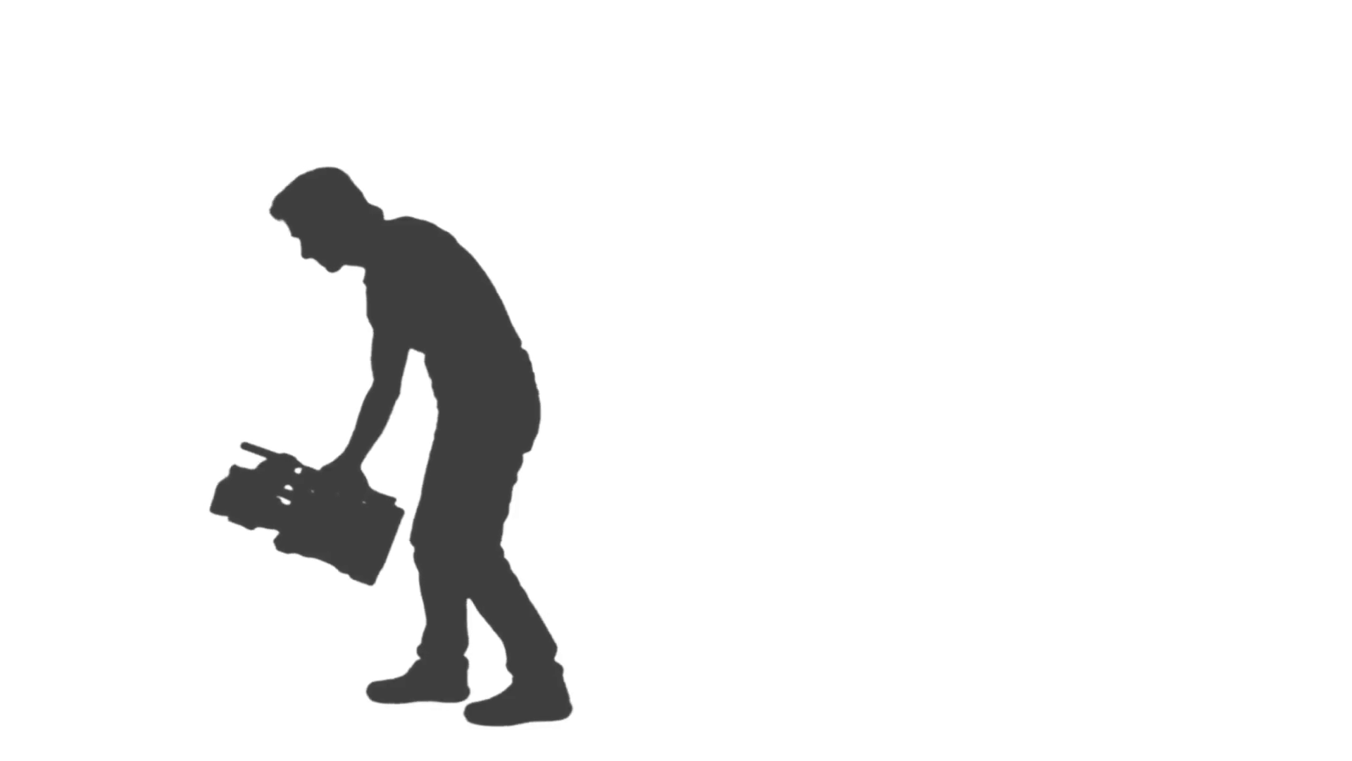 1920x1080 Silhouette Of Cameraman Walking With Camera And Shooting A Film