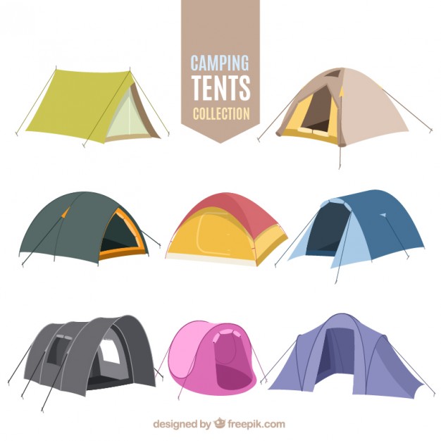 626x626 Hand Drawn Camping Tent Collection Vector Free Download