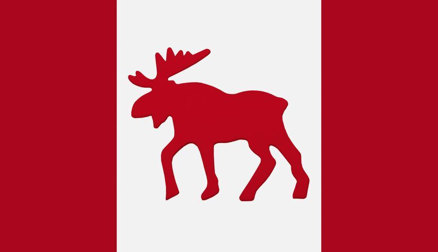 900x518 Moose Emblem On Canadian Flag