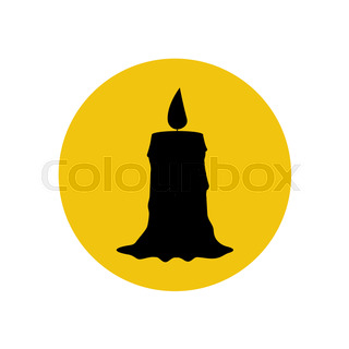 320x320 Vector Silhouette Of The Candle On White Background Stock Vector