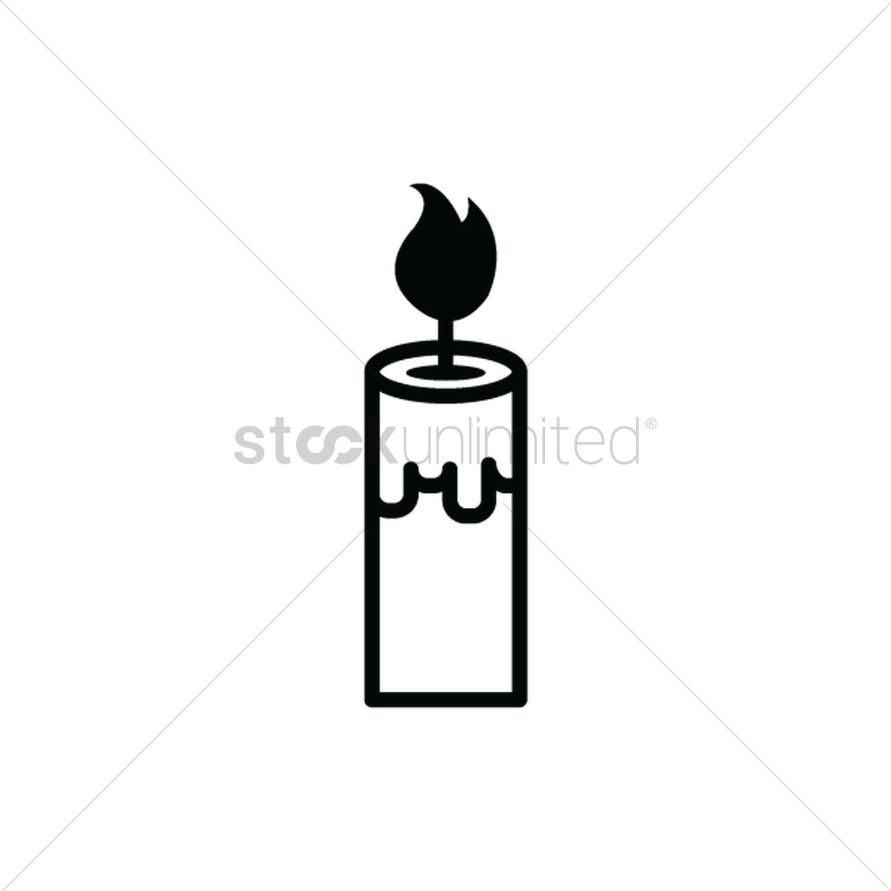 1300x1300 Lit Candle Silhouette Vector Image