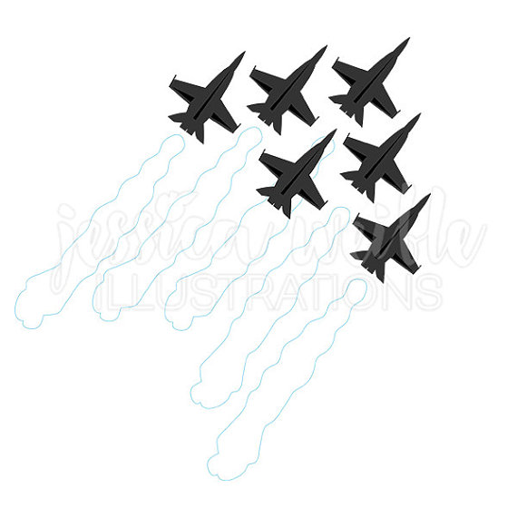570x570 Jets In Formation Silhouette Digital Clipart Military Clip