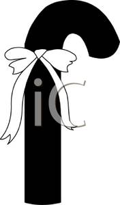 176x300 Silhouette Of A Candy Cane With A White Bow