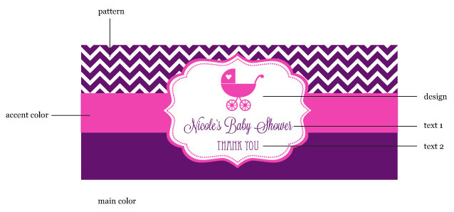 638x298 Personalized Mod Baby Silhouette Candy Wrapper Covers