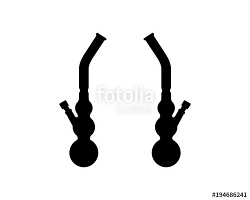 500x400 Smoking Pipe Cannabis Tool Symbol Silhouette Logo Vector Stock