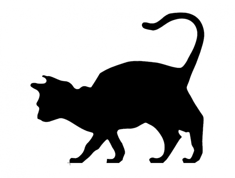 800x606 Black Cat Silhouette Dxf File Free Download