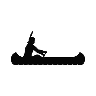 310x310 Native American Canoeing Silhouette Symbols And History Decals