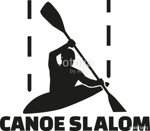 500x437 Canoe Slalom Silhouette With Word Stock Image And Royalty Free