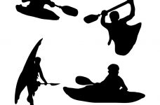 228x150 Kayak Silhouette Coloring Page 2019