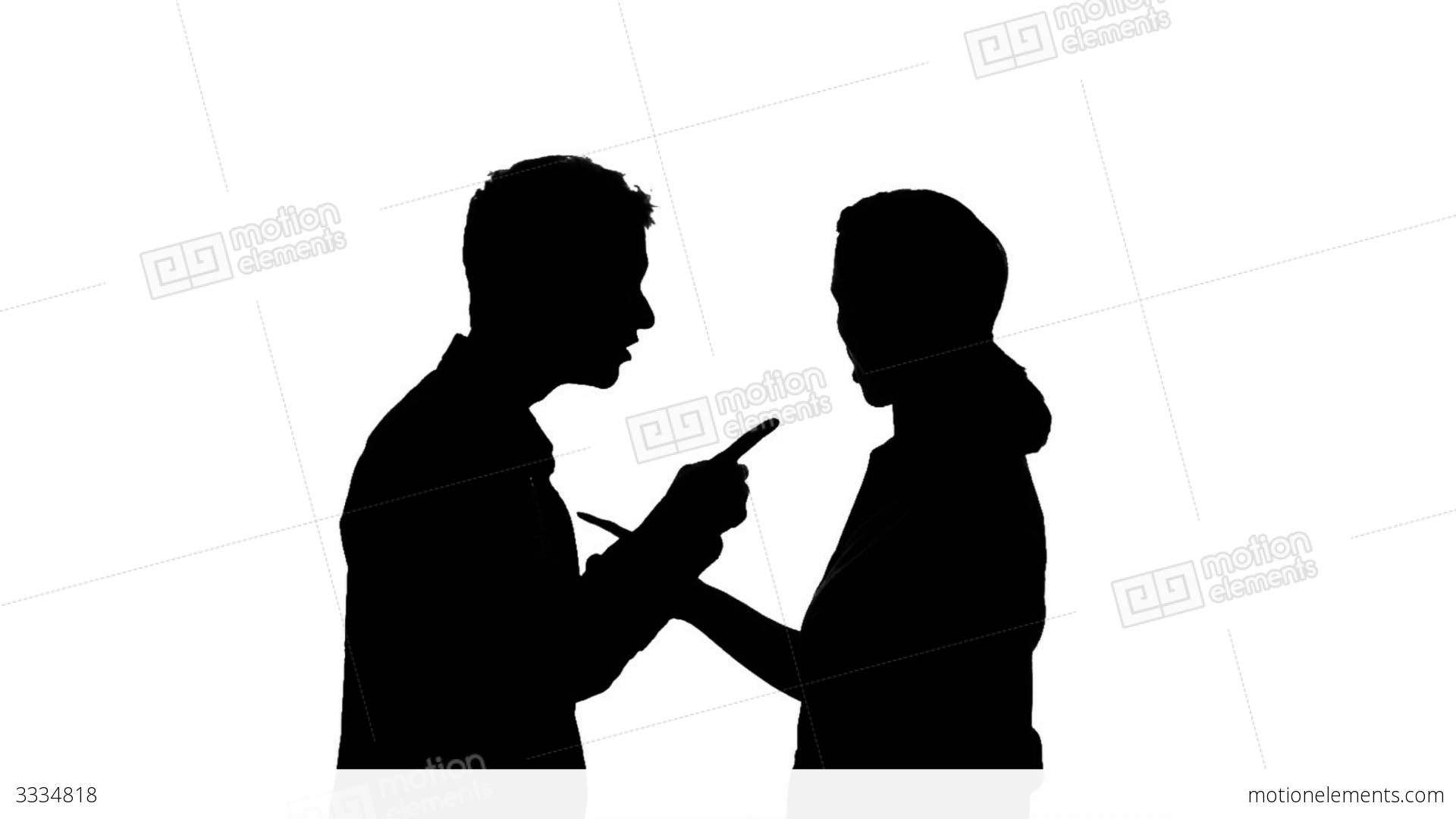 1920x1080 Couple Fighting Silhouette Stock Video Footage 3334818