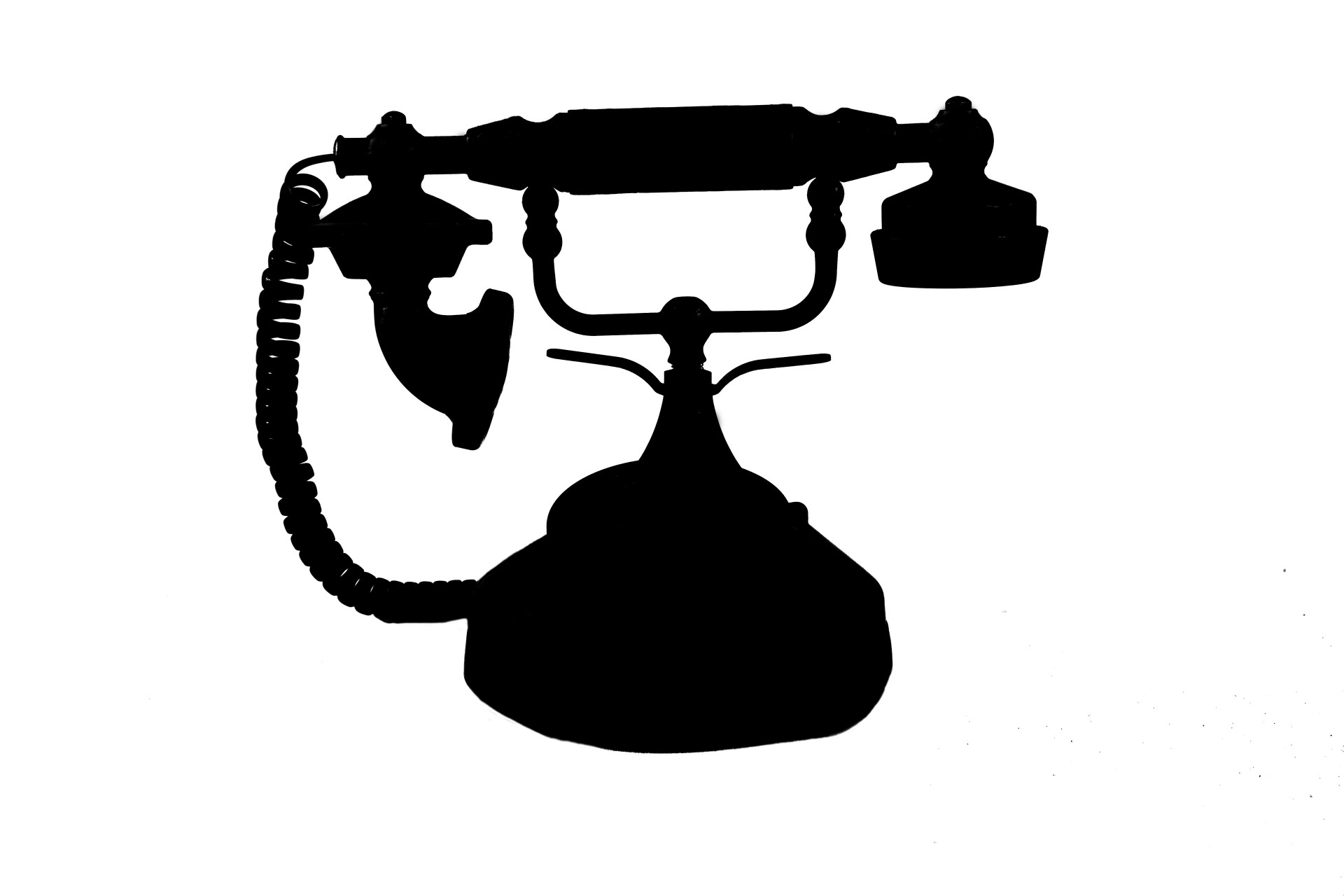 1920x1280 Silhouette Of Antique Telephone Free Stock Photo