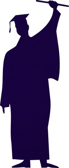 236x576 Graduation Graduate Silhouette Cap Gown Classroom Clipart