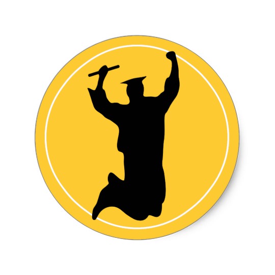 540x540 Celebrating Graduate In Cap Amp Gown Black Gold Classic Round