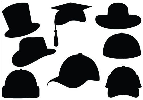 500x350 Hat Silhouette Vector Clipart