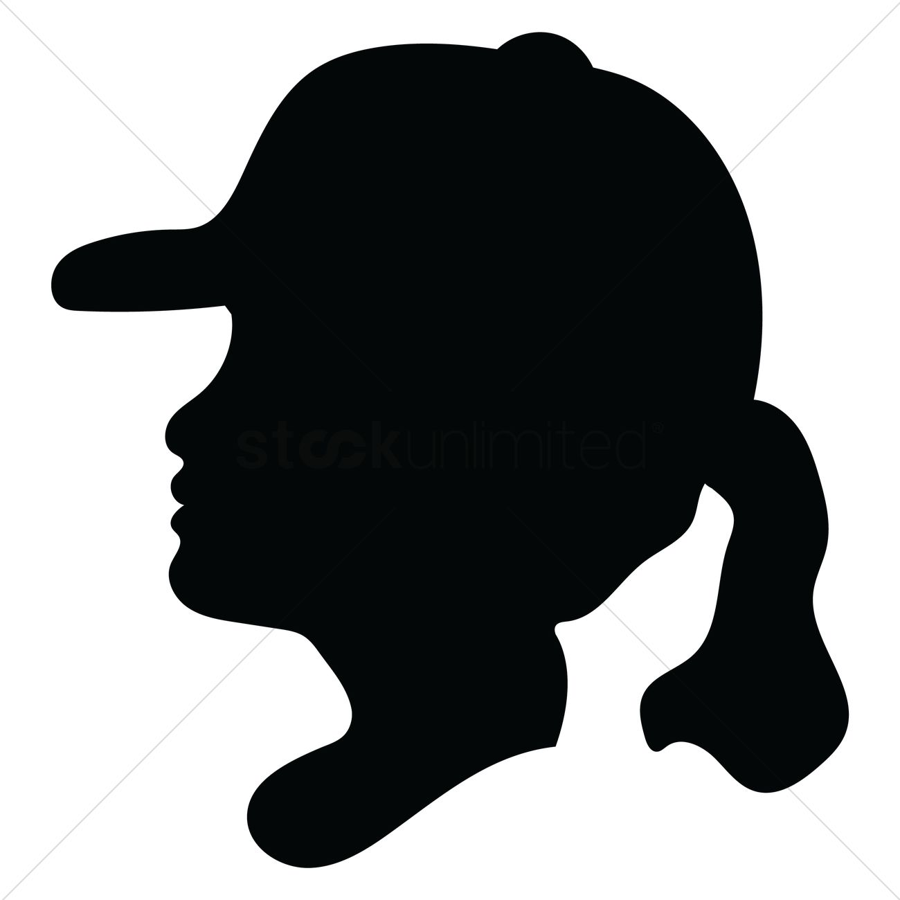 1300x1300 Silhouette Of A Woman Wearing Cap Vector Image