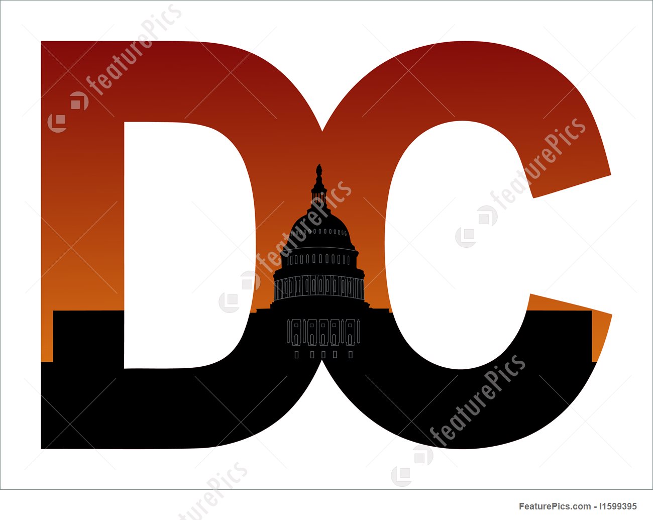 1300x1035 Dc Text With Us Capitol Building Stock Illustration I1599395