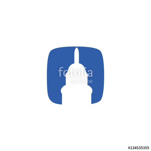 500x500 Us Capitol Building Silhouette Logo Icon Vector Stock Image
