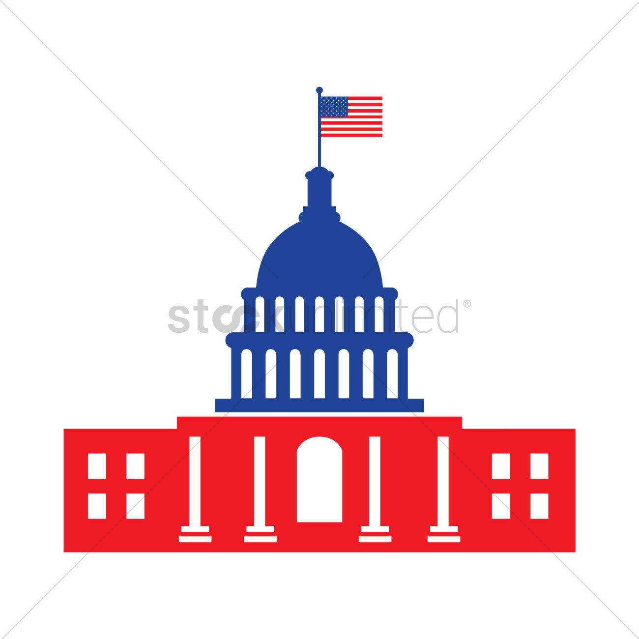 1300x1300 United States Capitol Vector Image