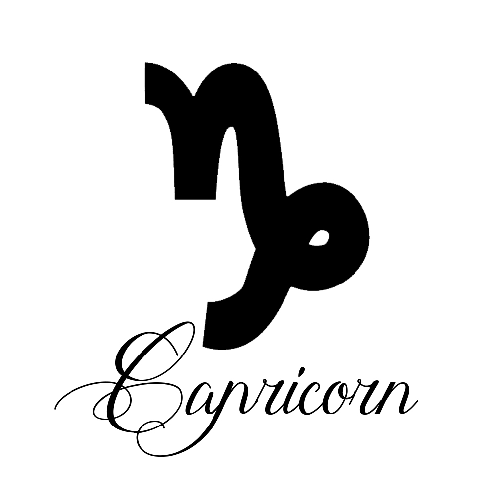 1001x1001 Sign Capricorn Script Writing Silhouette Vinyl Sticker Car Decal