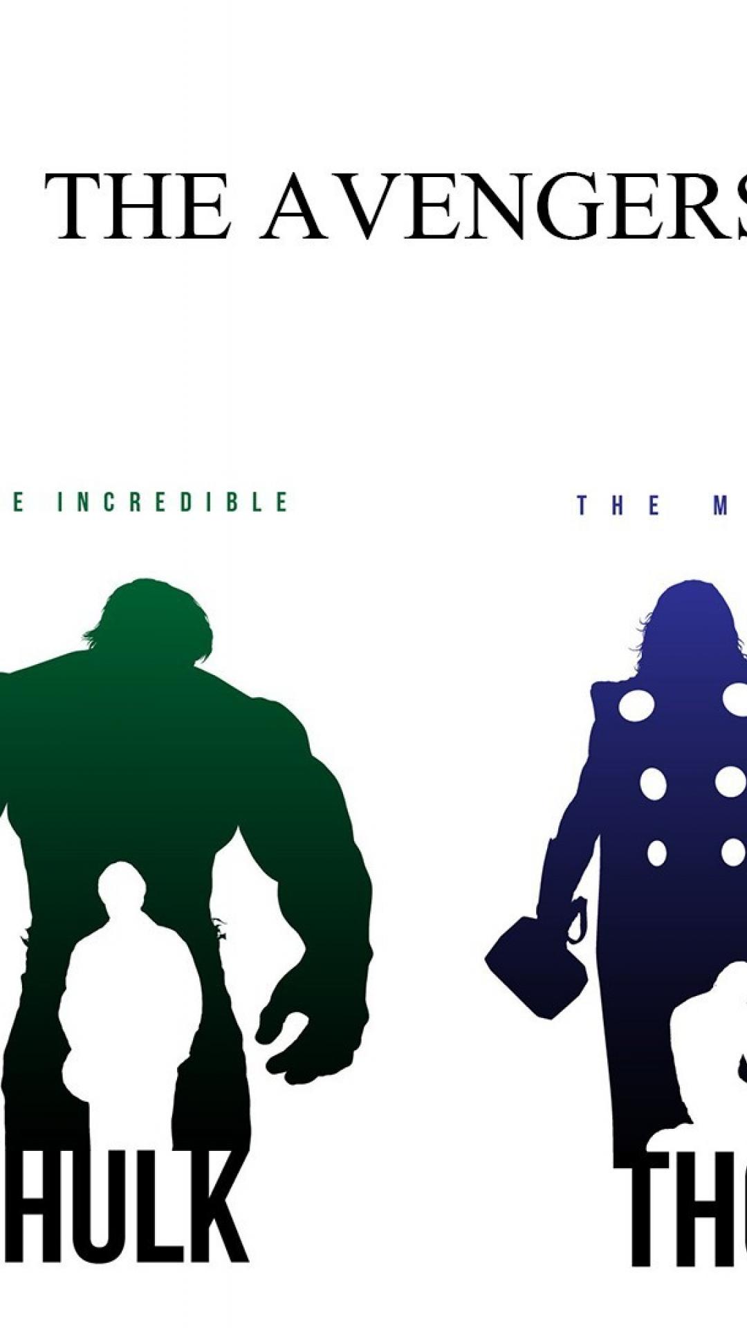 1080x1920 Man Thor Captain America Silhouette The Avengers Wallpaper (23520)