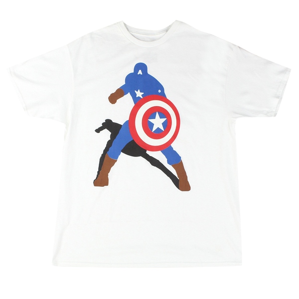 600x600 Marvel Captain America Silhouette Men's White T Shirt