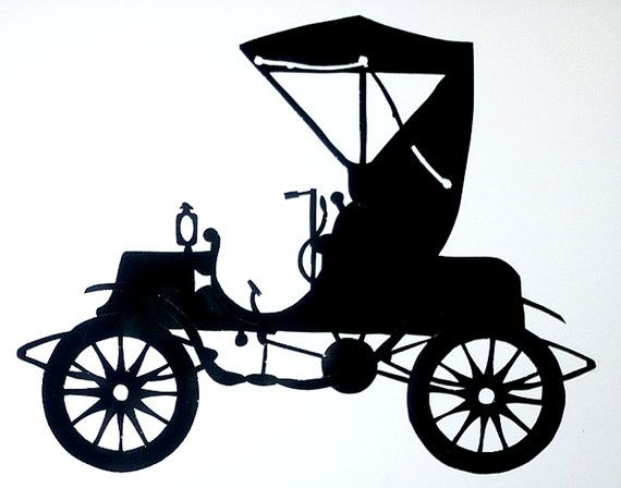 570x448 1903 Gasoline Engine Studebaker Paper Cut Silhouette Wall