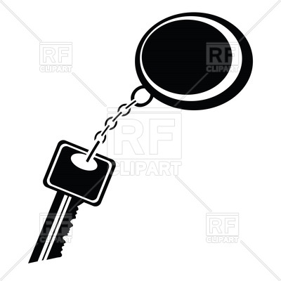 400x400 Silhouette Of Key With Keychain Royalty Free Vector Clip Art Image