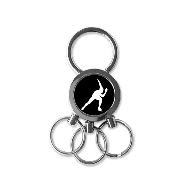 600x600 Sport Roller Skating Black Silhouette Stainless Steel Metal Key