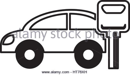 450x261 Car Vehicle Silhouette With Key Icon Stock Vector Art