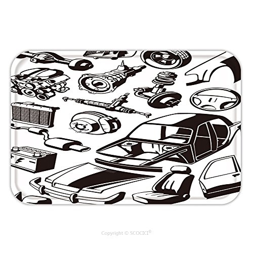 500x500 Flannel Microfiber Non Slip Rubber Backing Soft Absorbent Doormat