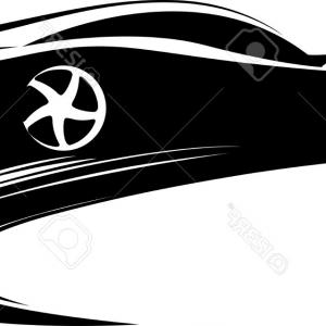 300x300 Stock Illustration Car Silhouette White Background Three Views