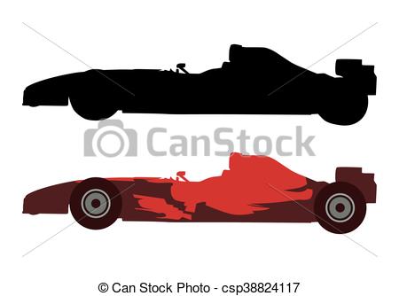450x334 Red Formula Racing Car, Vector Silhouette And Illustration Vector
