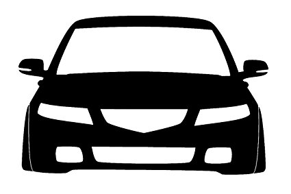 425x283 Custom Acura Tsx Front View Silhouette Vinyl Decal