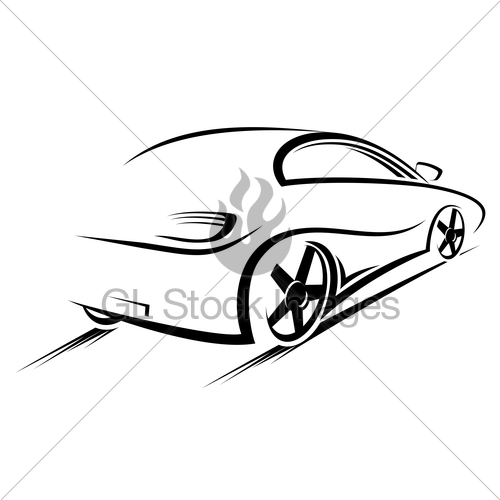 500x500 Car Silhouette Gl Stock Images