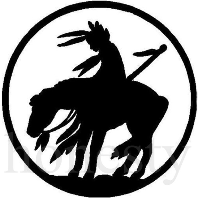 640x640 Indian On Horse Rider Car Silhouette Car Sticker Laptop Truck Home