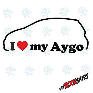 355x355 2 X I Love My Toyota Aygo 15x5 Cm Silhouette Outline Car Sticker