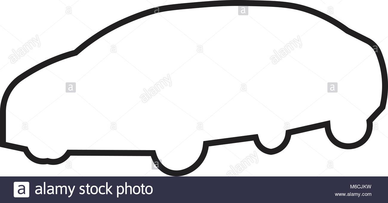 1300x680 Car Silhouette Png Outline On White Background Stock Vector Art