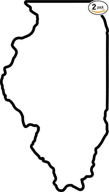 421x741 Angdest Illinois Map Outline Black (Set Of 2