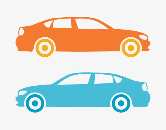 650x509 Car Outline Vector, Orange, Blue, Automotive Silhouette Png