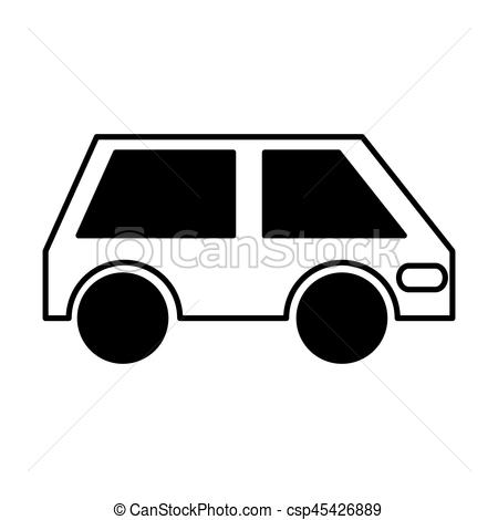 450x470 Car Vehicle Silhouette Icon Vector Illustration Design Vector
