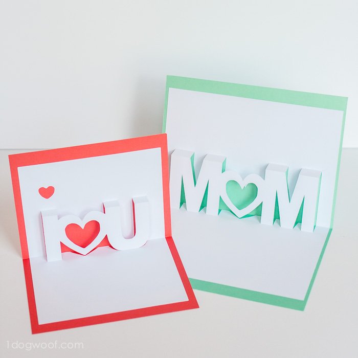 700x700 Mom, I Love You Pop Up Cards With Free Silhouette Cut Files