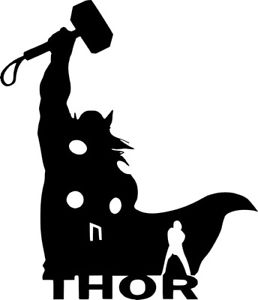258x300 Thor Silhouette Decal Marvel Comics Wall Car Truck Window Laptop