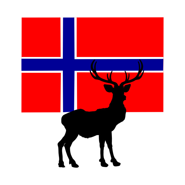 630x630 Norwegian Flag With Caribou Silhouette