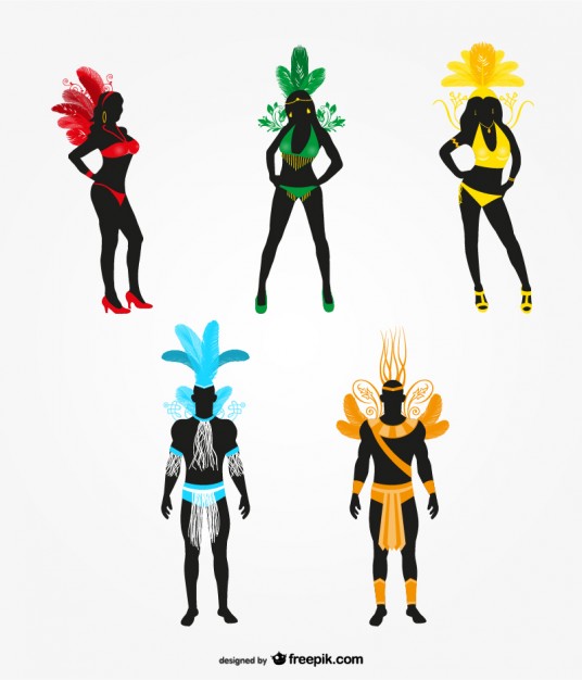 536x626 Carnival Dancer Silhouette Vector Free Download